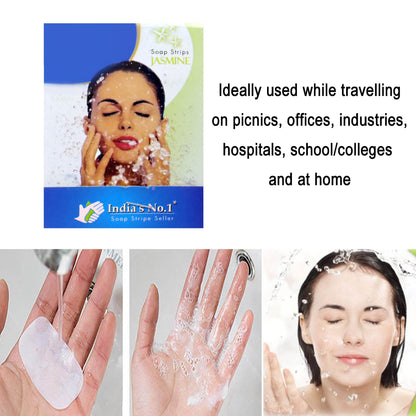 Fresh Paper Soap Strips Traveling Hand Wash with Jasmine Fragrance (100pc) - infinityexculsivestore.com