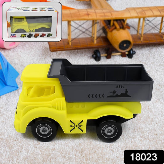 Friction Powered Dumper Toy Truck For Kids | With Opening Container Feature | Strong & Durable Plastic Material | Indoor & Outdoor Play Birthday Gift for Baby Boys & Girls (1 Pc) - infinityexculsivestore.com