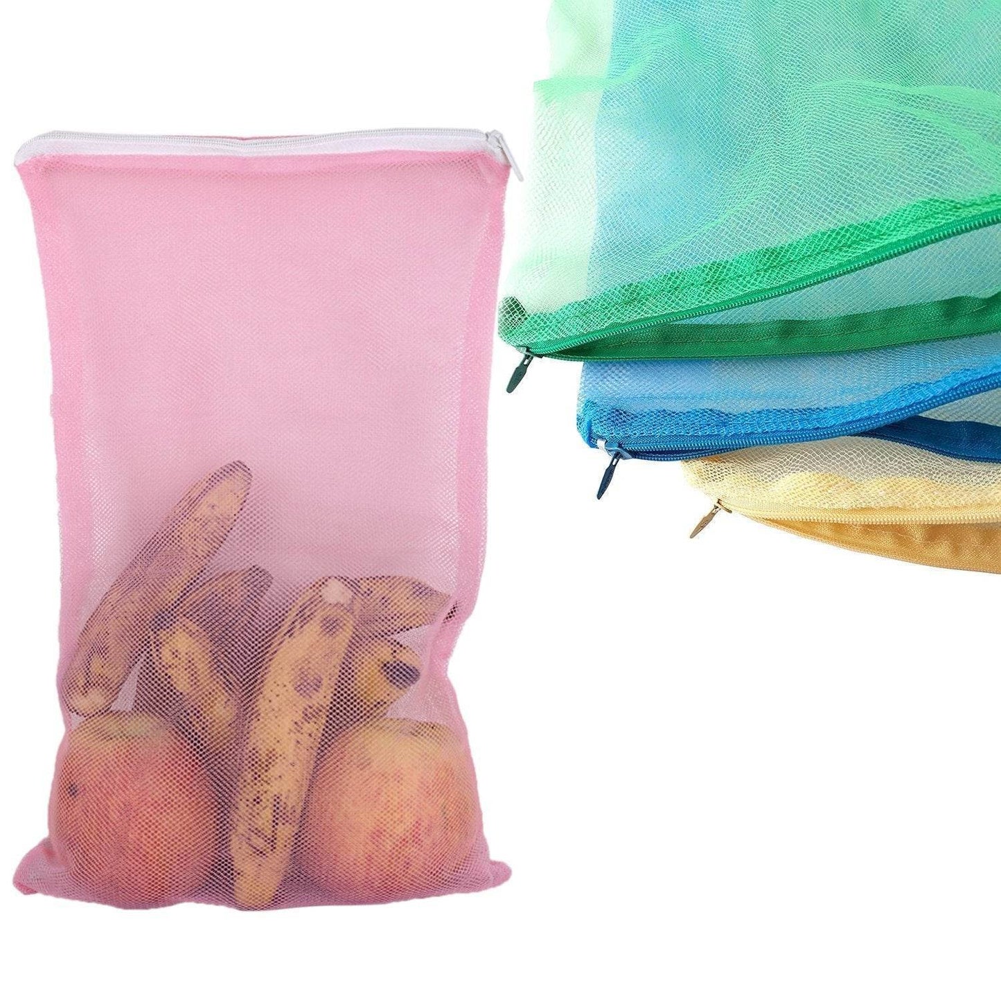 Fridge Bags for Fruits and Vegetables with Zip Net (Multicolour) - infinityexculsivestore.com