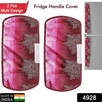 Fridge Cover Handle Cover Polyester High Material Cover For All Fridge Handle Use ( Set Of 2 Pcs ) Multi Design - infinityexculsivestore.com