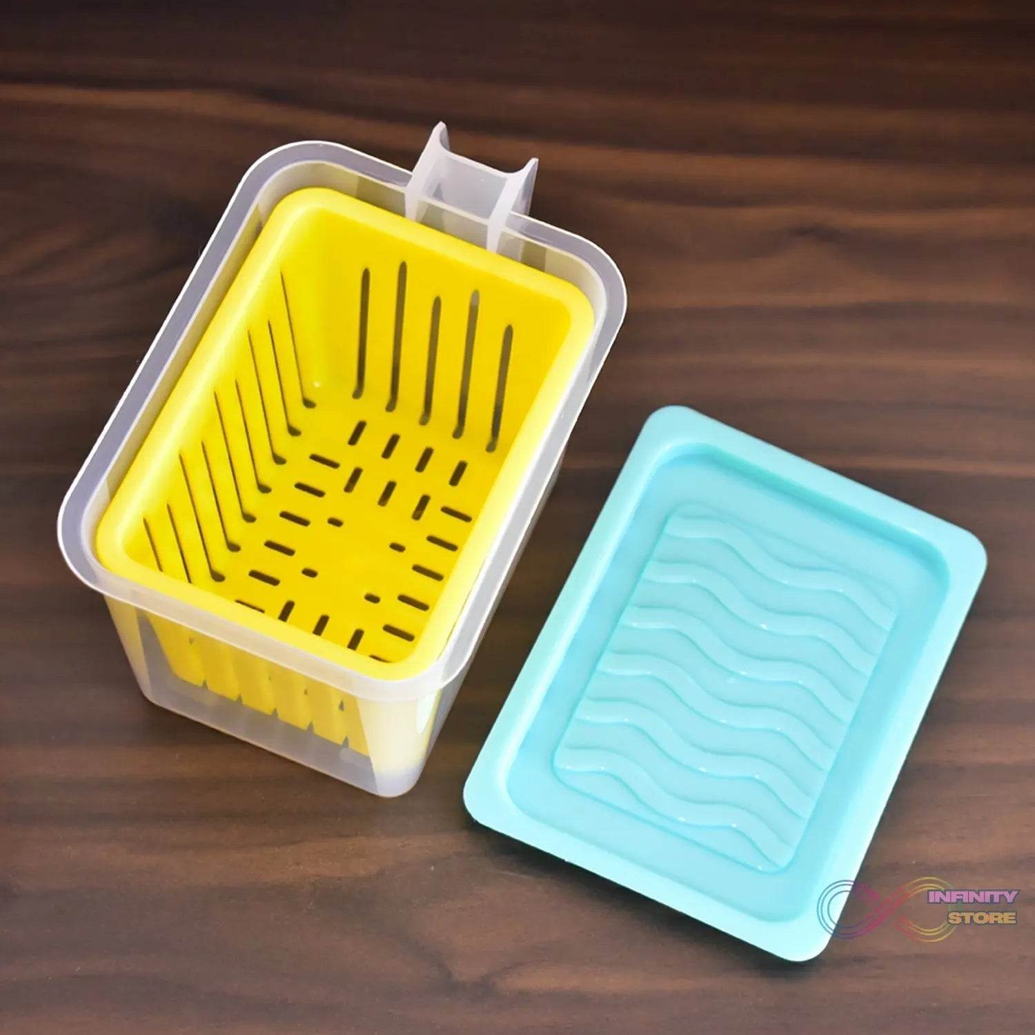 Fridge Storage Containers with Handle Plastic Storage Container for Kitchen(4 Pcs Set) - infinityexculsivestore.com