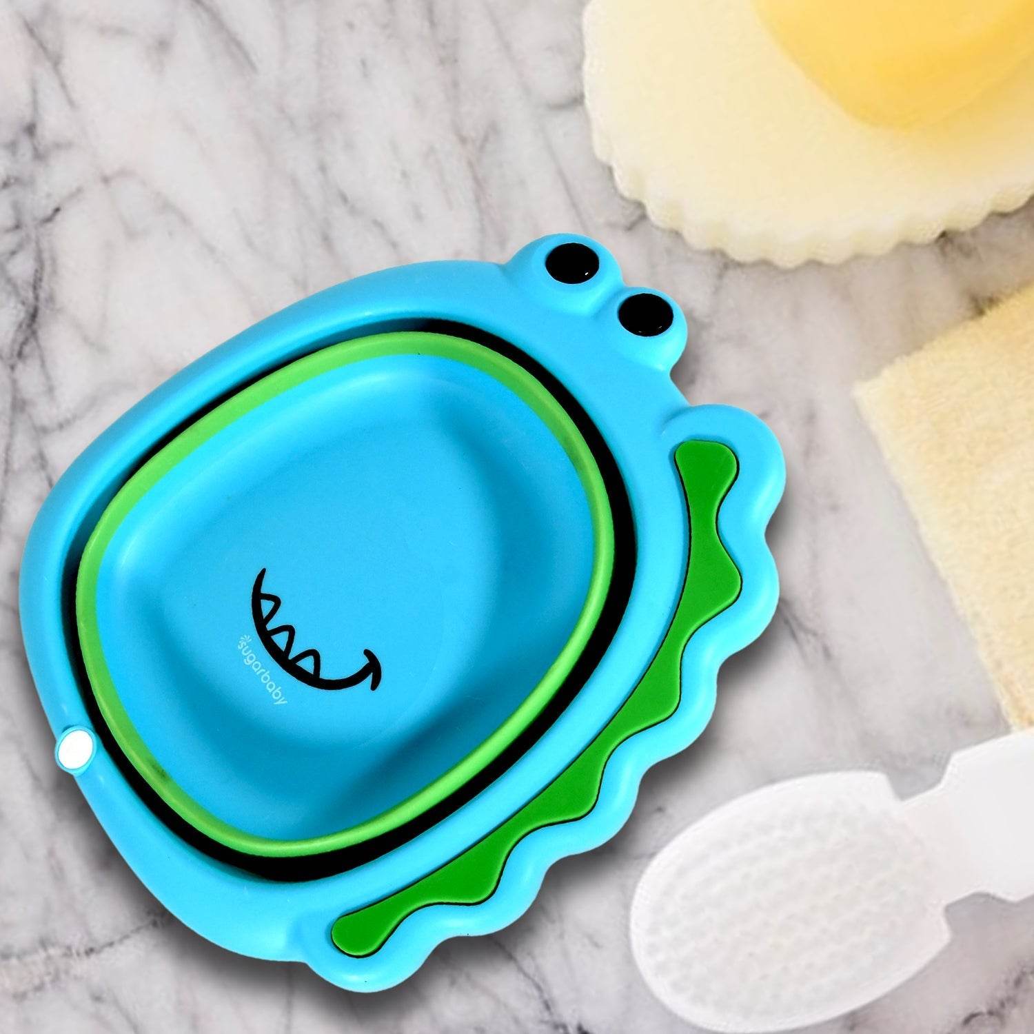 Frog Shape Wash Basin, Space Saving Multi Function Foldable Baby Wash basin Easy Clean Lightweight Thicken for Washing Face for Home (33×31Cm / 1 pc) - infinityexculsivestore.com