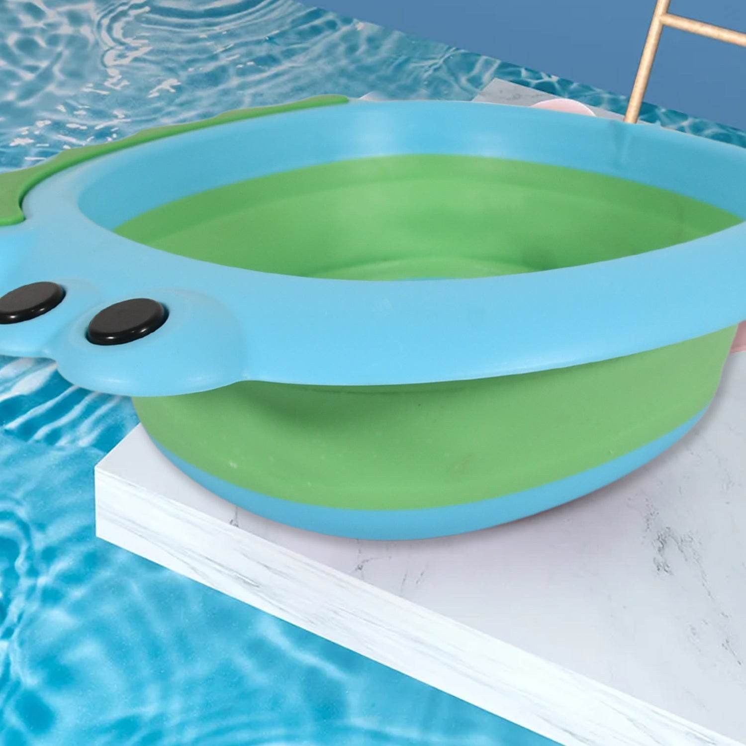 Frog Shape Wash Basin, Space Saving Multi Function Foldable Baby Wash basin Easy Clean Lightweight Thicken for Washing Face for Home (33×31Cm / 1 pc) - infinityexculsivestore.com