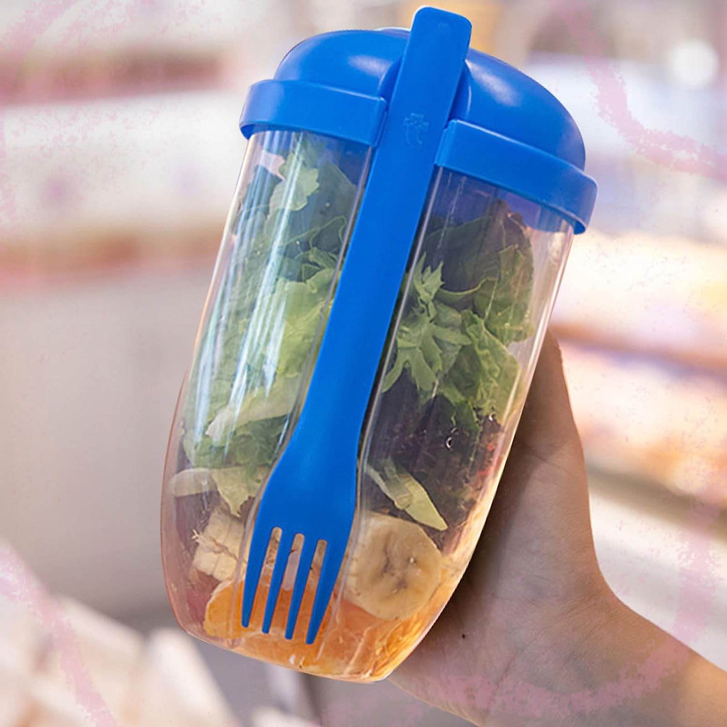 Fruit and Vegetable Salad Cups Easy Clean Salad Mixing Cup for Business People for Business Travel (1Pc) - infinityexculsivestore.com