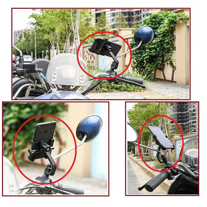 Full Metal Body Bike & Scooty 360 Degree Rotating Mobile Holder Stand for Bicycle, Motorcycle, Scooty for Maps and GPS Navigation Fits All Smartphones (1 Pc) - infinityexculsivestore.com