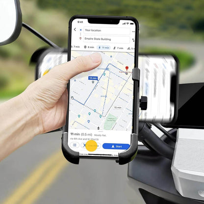 Full Metal Body Bike & Scooty 360 Degree Rotating Mobile Holder Stand for Bicycle, Motorcycle, Scooty for Maps and GPS Navigation Fits All Smartphones (1 Pc) - infinityexculsivestore.com