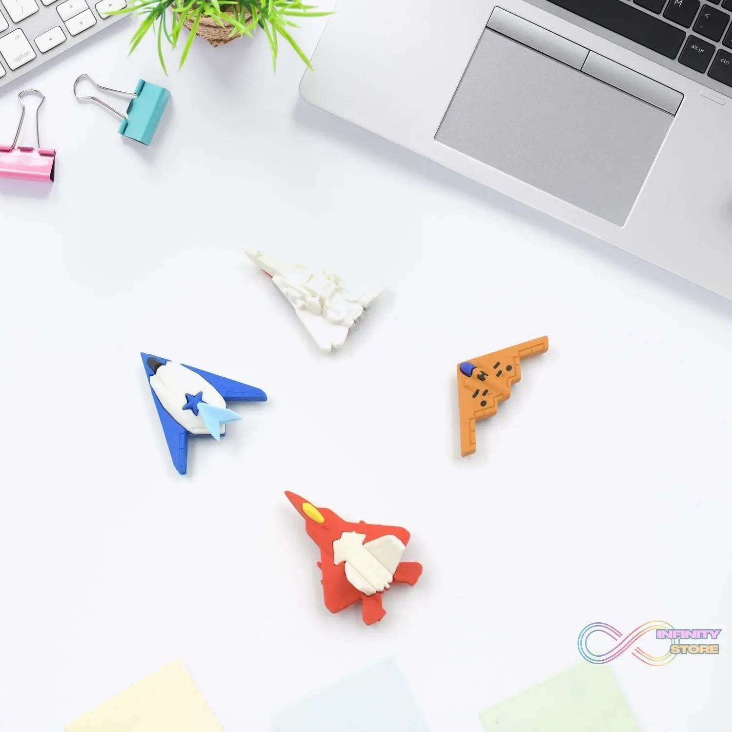 Fun Erasers for Kids: Gun & Plane Shapes (4-Pack, Gift Set) - infinityexculsivestore.com