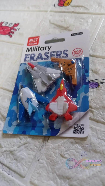 Fun Erasers for Kids: Gun & Plane Shapes (4-Pack, Gift Set) - infinityexculsivestore.com