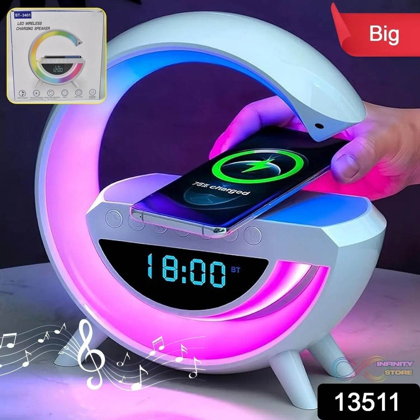 G Lamp Speaker - 3-in-1 Bluetooth Speaker with Fast Wireless Charging (1 Pc) - infinityexculsivestore.com