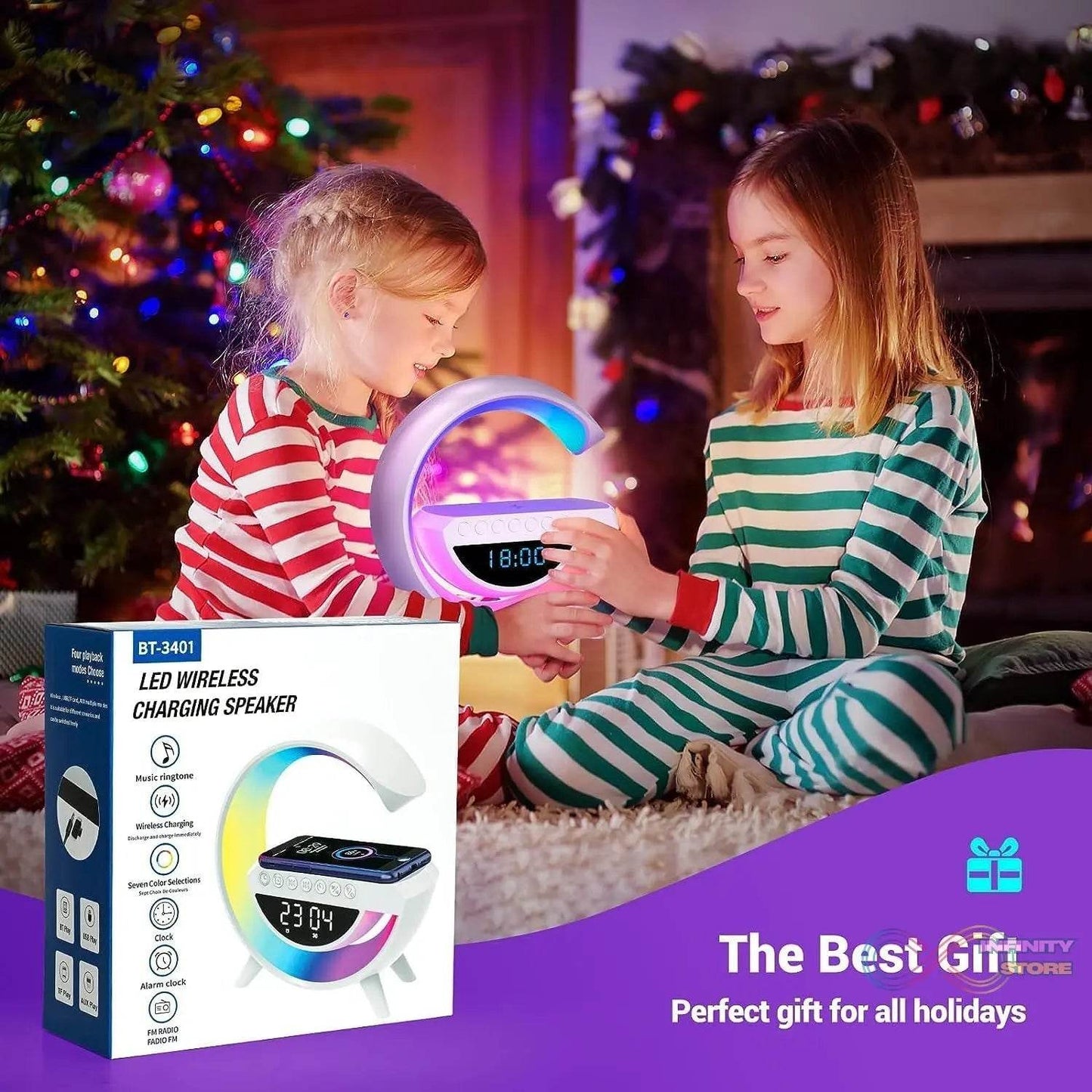 G Lamp Speaker - 3-in-1 Bluetooth Speaker with Fast Wireless Charging (1 Pc) - infinityexculsivestore.com