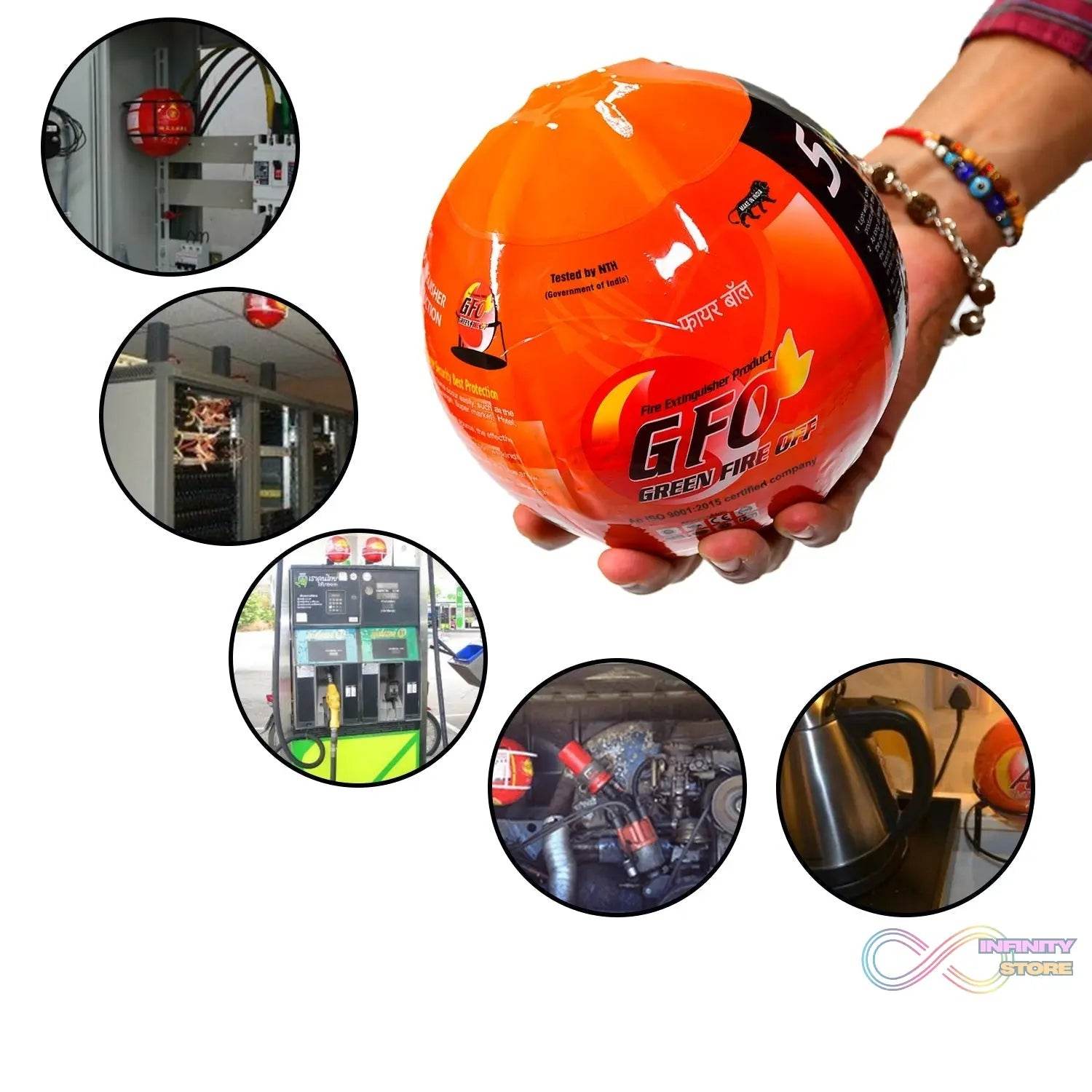 GFO (Green Fire Ball) Automatic Fire Safety Ball for Office School Warehouse Home | FIRE Extinguisher Ball. - infinityexculsivestore.com