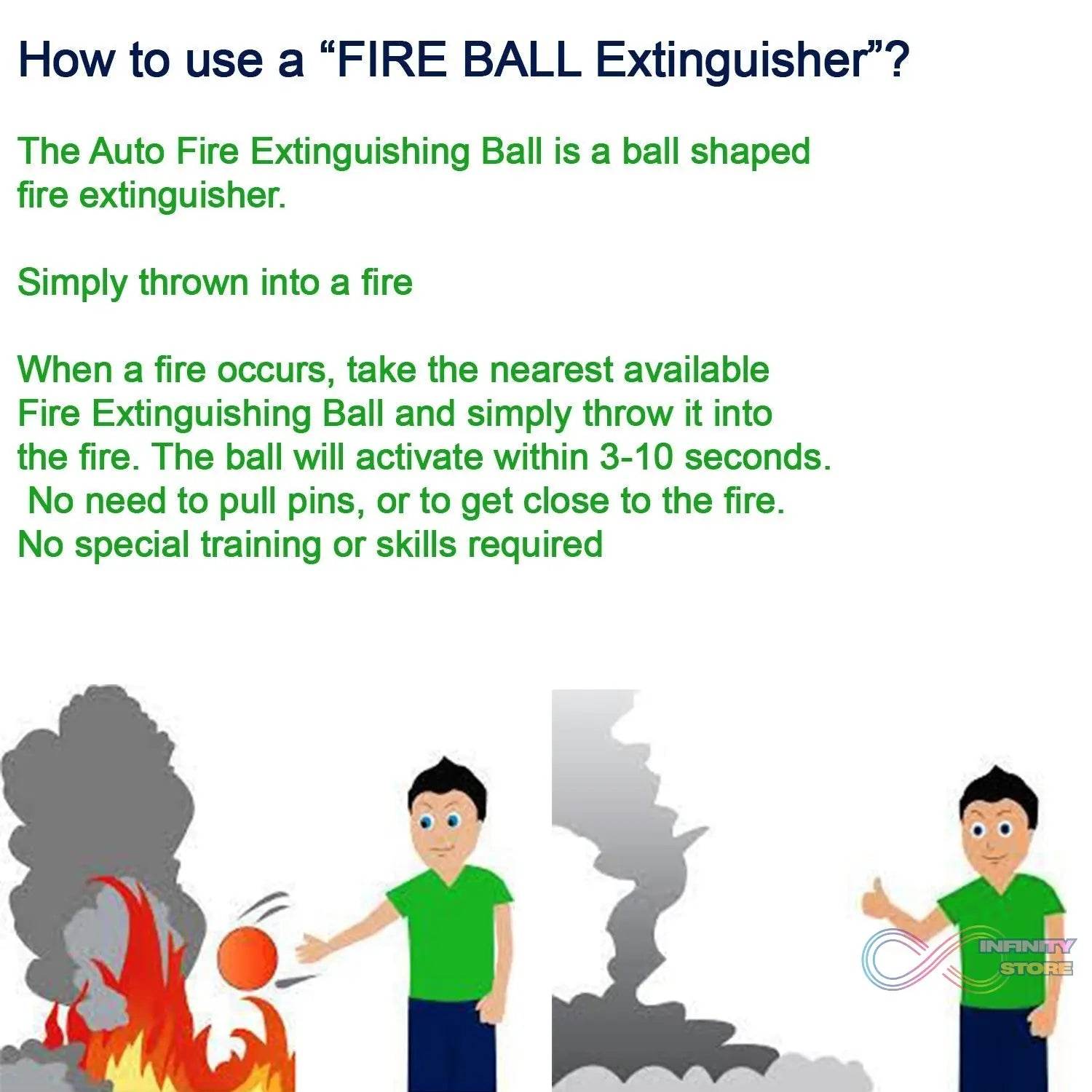 GFO (Green Fire Ball) Automatic Fire Safety Ball for Office School Warehouse Home | FIRE Extinguisher Ball. - infinityexculsivestore.com