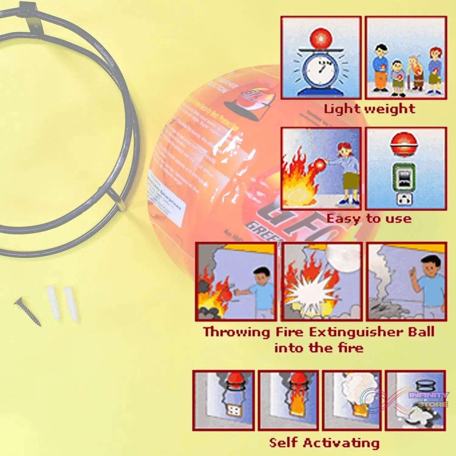GFO (Green Fire Ball) Automatic Fire Safety Ball for Office School Warehouse Home | FIRE Extinguisher Ball. - infinityexculsivestore.com
