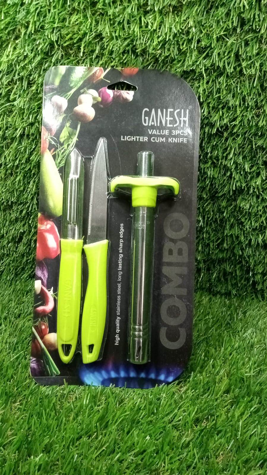 Ganesh 3pc Lighter Cum knife and peeler. - infinityexculsivestore.com