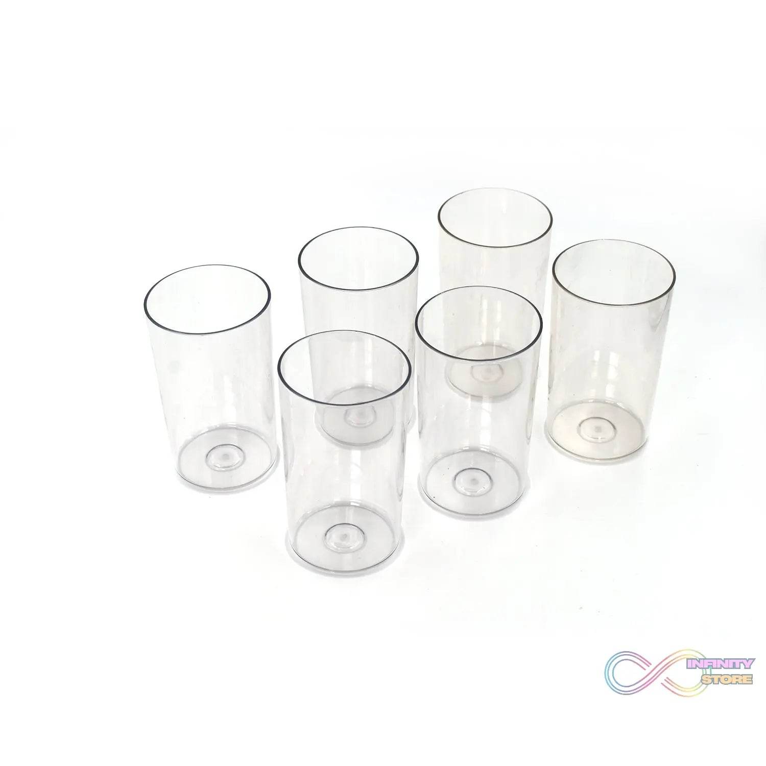 Ganesh Classic Plastic Glass Set of-6 (Each Glass 350ml) - infinityexculsivestore.com