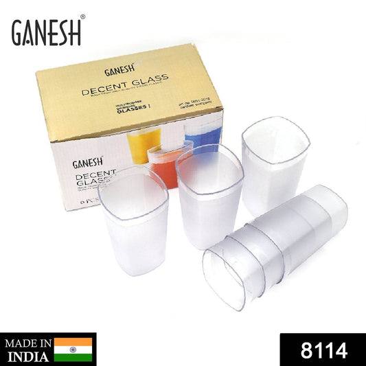 Ganesh Decent Glass, 350ml, Set of 6 - infinityexculsivestore.com