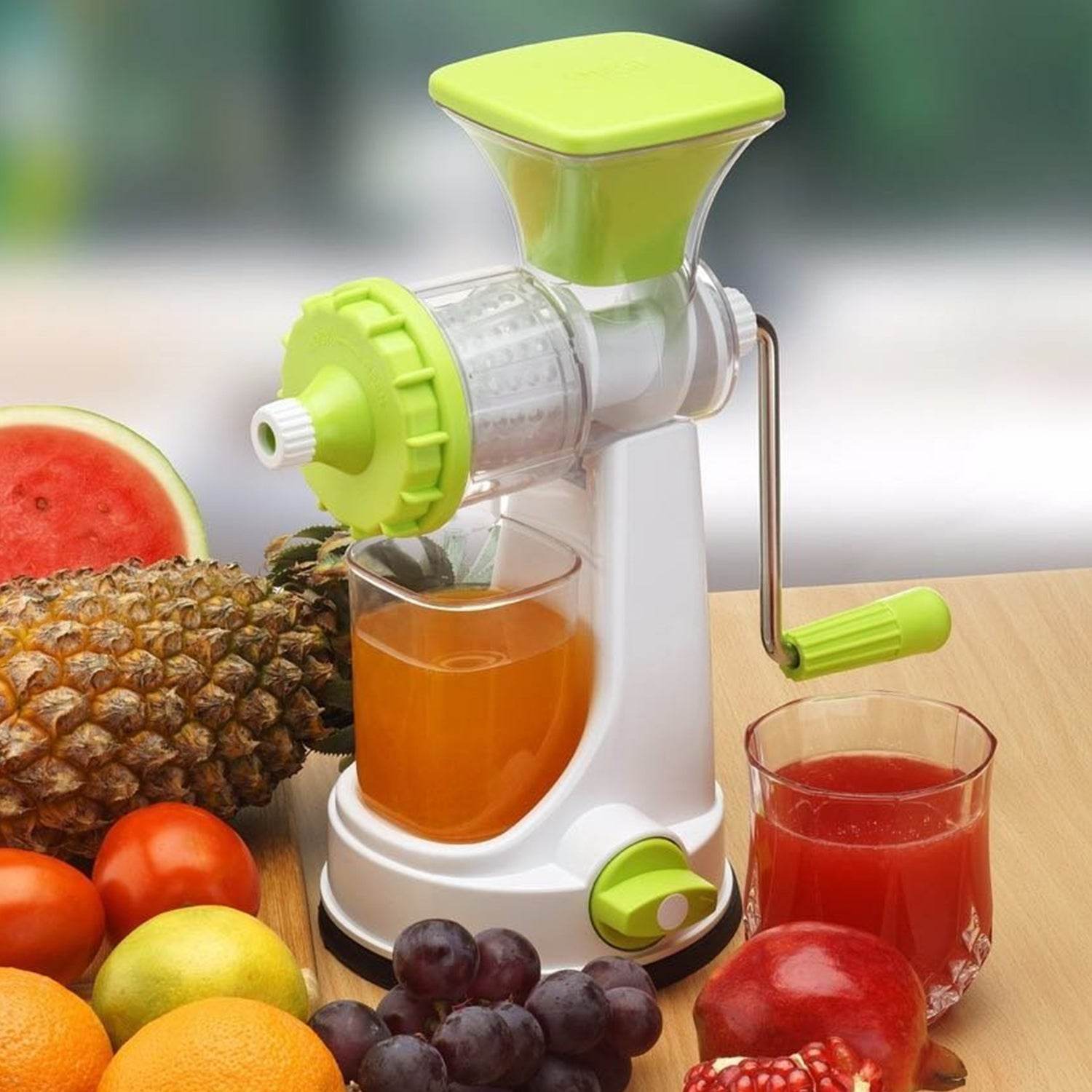 Ganesh Kitchenware Plastic Hand Juicer New Smart Fruit & Vegetable Multipurpose Juicer (Color:Random Green,Blue,Red,Orange) ( Colors May Vary ) (Multicolor Pack of 1) - infinityexculsivestore.com