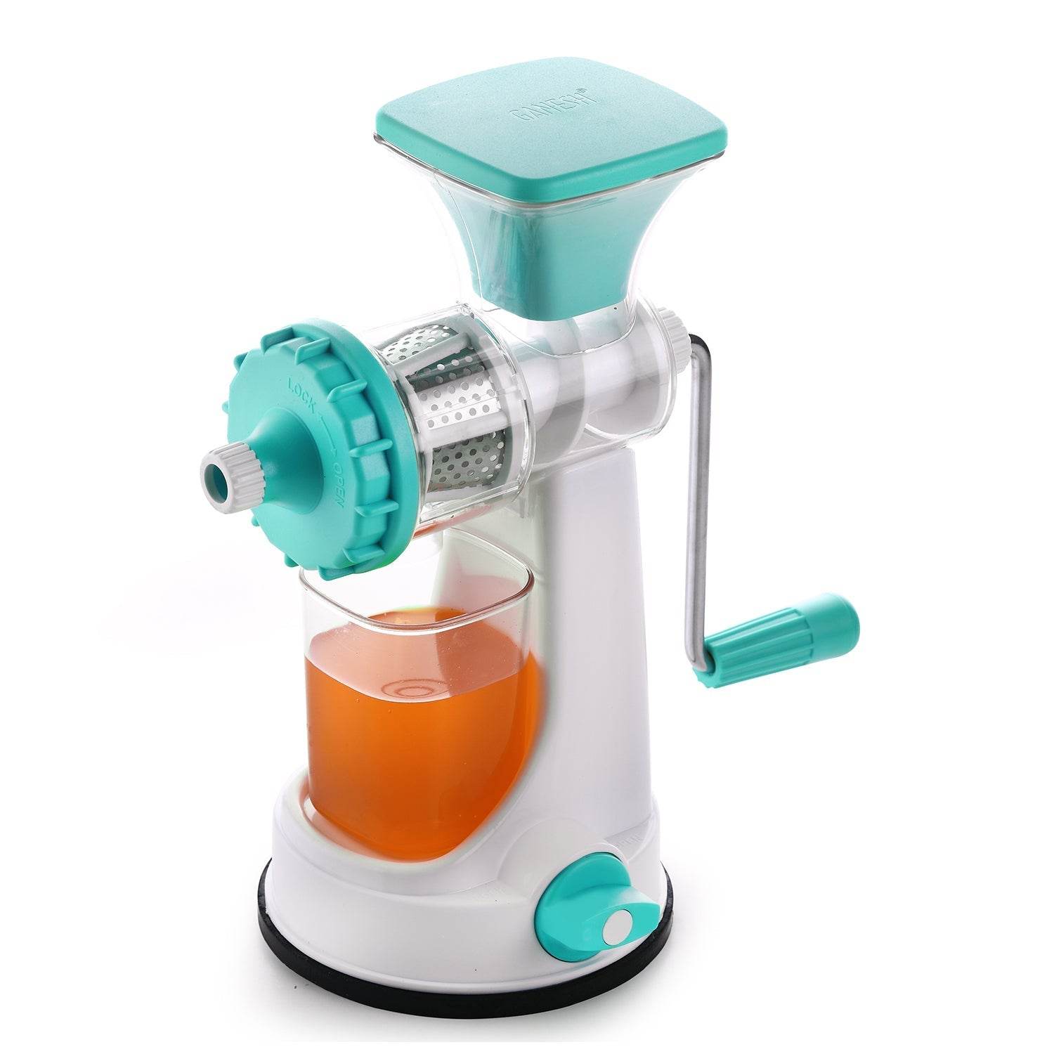 Ganesh Kitchenware Plastic Hand Juicer New Smart Fruit & Vegetable Multipurpose Juicer (Color:Random Green,Blue,Red,Orange) ( Colors May Vary ) (Multicolor Pack of 1) - infinityexculsivestore.com