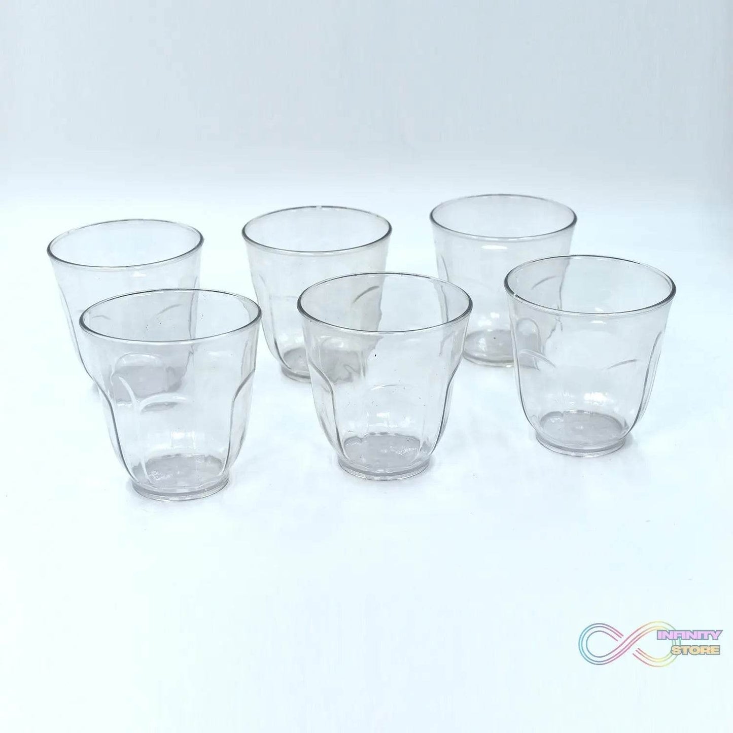 Ganesh Lily glass Break Resistant plastic set of 6Pcs (300 Ml) - infinityexculsivestore.com