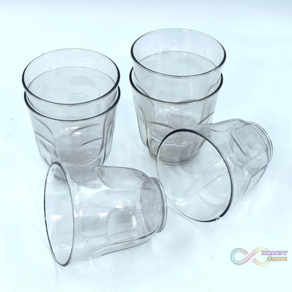 Ganesh Lily glass Break Resistant plastic set of 6Pcs (300 Ml) - infinityexculsivestore.com