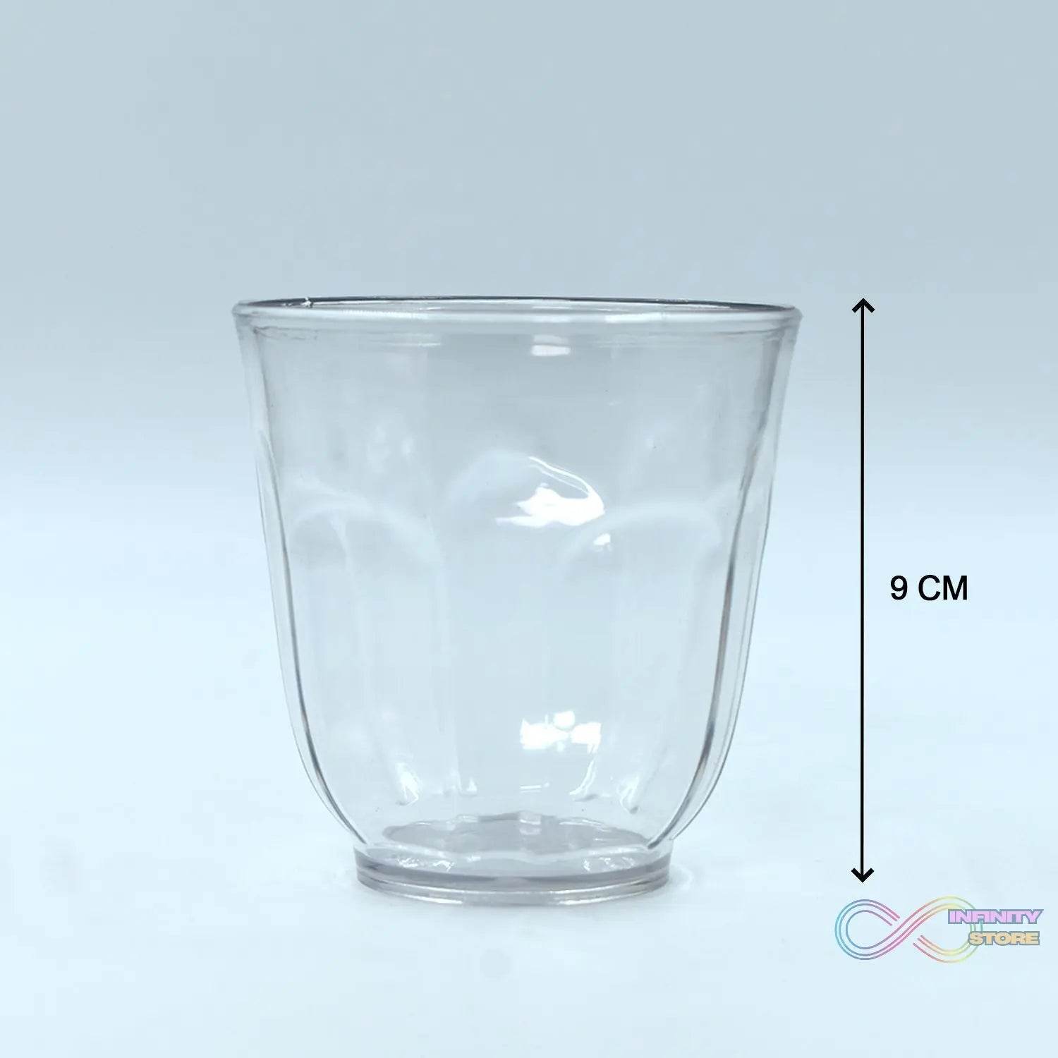 Ganesh Lily glass Break Resistant plastic set of 6Pcs (300 Ml) - infinityexculsivestore.com