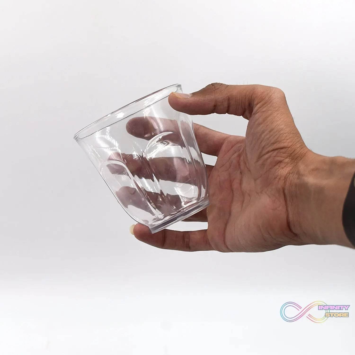 Ganesh Lily glass Break Resistant plastic set of 6Pcs (300 Ml) - infinityexculsivestore.com