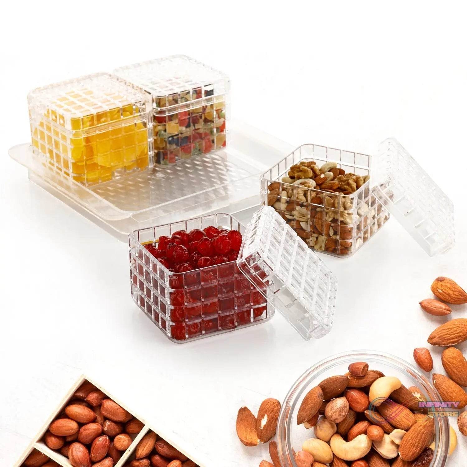 Ganesh Multipurpose Gift Set, Dry fruit (4 Pcs Set / With Tray) - infinityexculsivestore.com