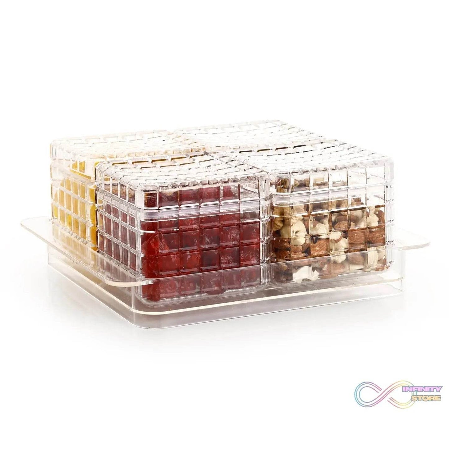 Ganesh Multipurpose Gift Set, Dry fruit (4 Pcs Set / With Tray) - infinityexculsivestore.com