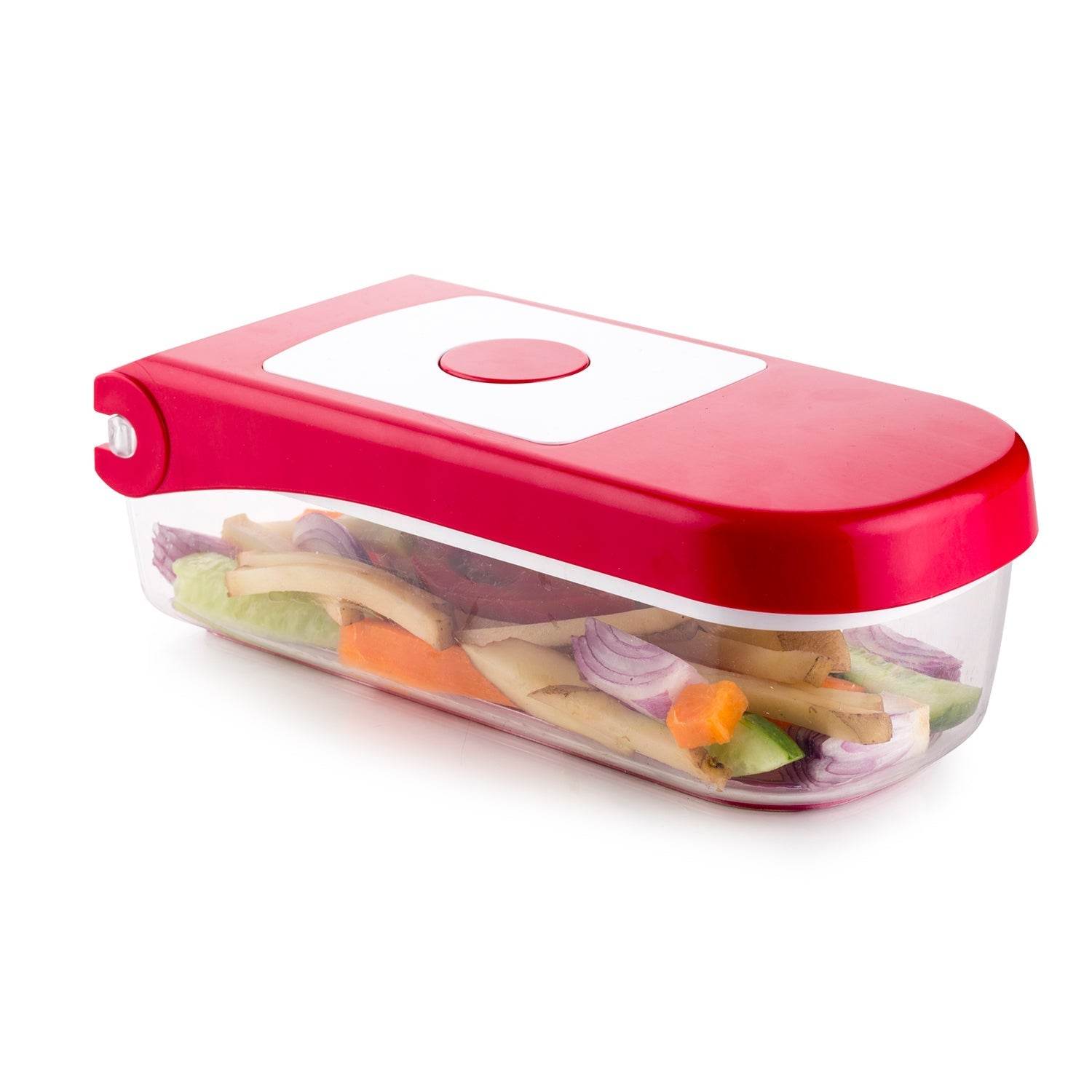 Ganesh Plastic Chopper Vegetable and Fruit Cutter, Red - infinityexculsivestore.com