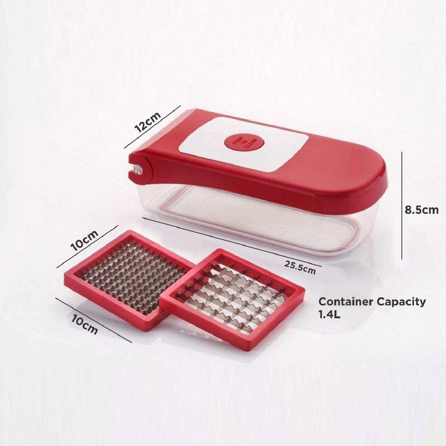 Ganesh Plastic Chopper Vegetable and Fruit Cutter, Red - infinityexculsivestore.com