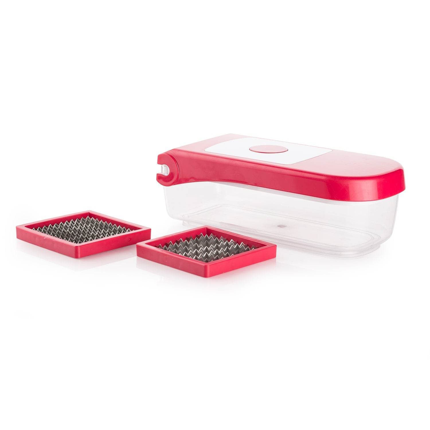 Ganesh Plastic Chopper Vegetable and Fruit Cutter, Red - infinityexculsivestore.com