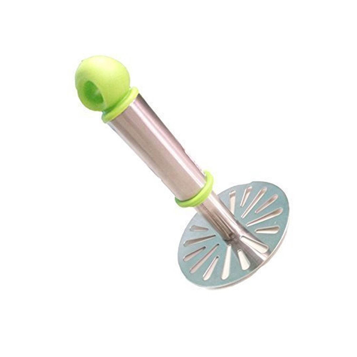Ganesh Potato / Pav Bhaji Masher with Plastic Handle, Silver & Plastic - Oval Pav Masher, Potato 1-Piece, Smasher Handle, Multicolor - infinityexculsivestore.com