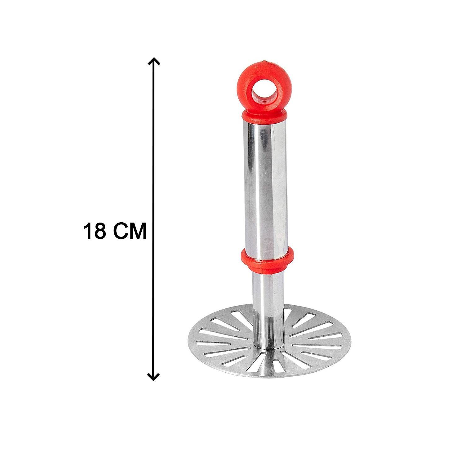 Ganesh Potato / Pav Bhaji Masher with Plastic Handle, Silver & Plastic - Oval Pav Masher, Potato 1-Piece, Smasher Handle, Multicolor - infinityexculsivestore.com