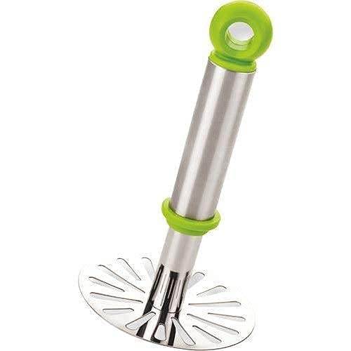Ganesh Potato / Pav Bhaji Masher with Plastic Handle, Silver & Plastic - Oval Pav Masher, Potato 1-Piece, Smasher Handle, Multicolor - infinityexculsivestore.com