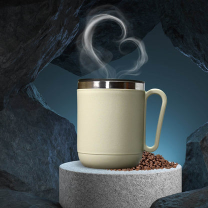 Ganesh Premium Stainless Steel Coffee Mug with heat resistant mug lid. Approx 400Ml mug. - infinityexculsivestore.com