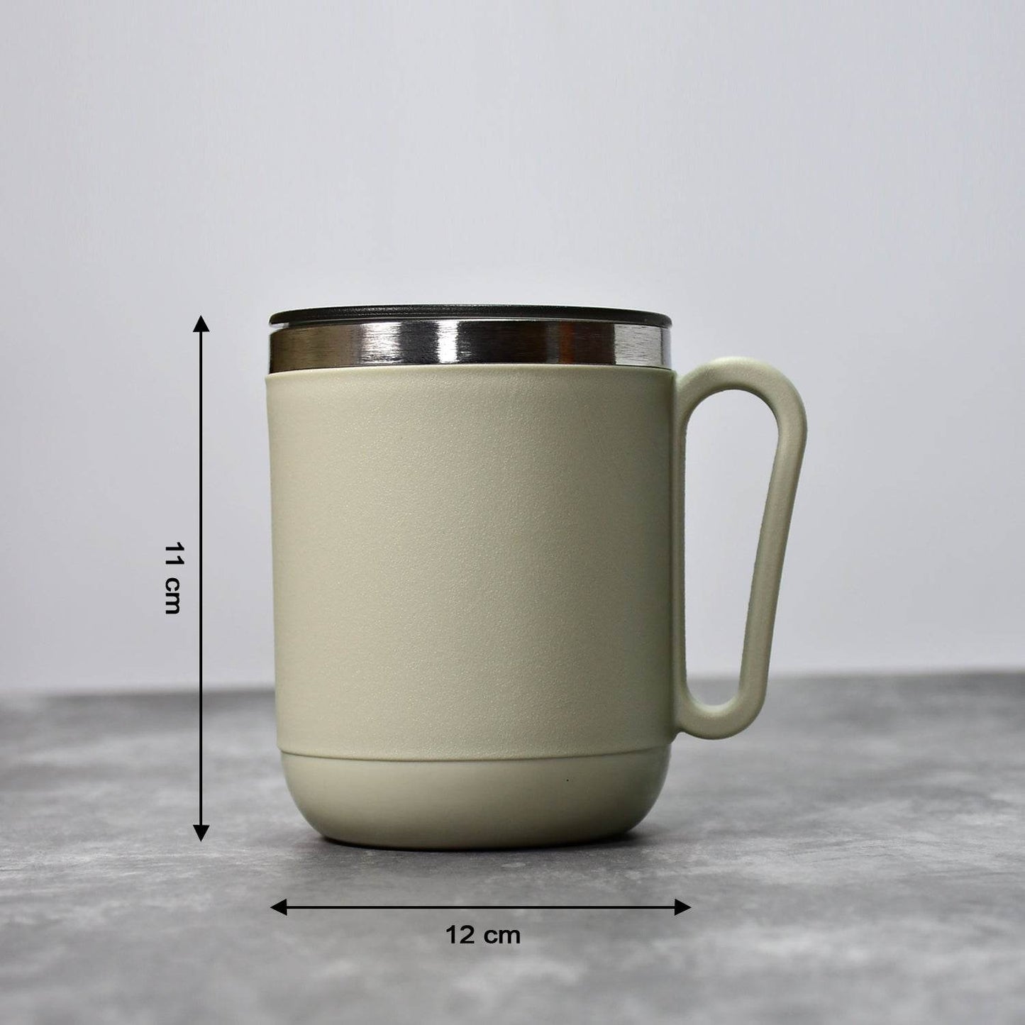 Ganesh Premium Stainless Steel Coffee Mug with heat resistant mug lid. Approx 400Ml mug. - infinityexculsivestore.com