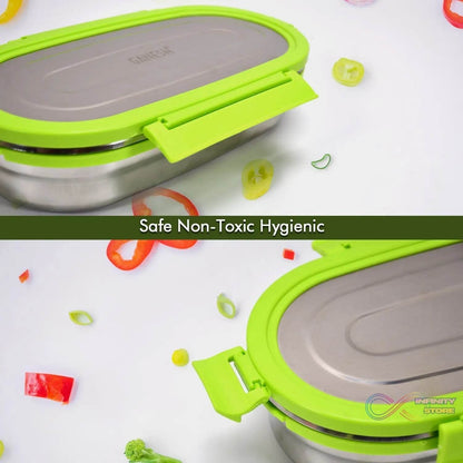 Ganesh Solo Oval 650 Stainless Steel Leak proof airtight Lunch Pack for Office & School Use - infinityexculsivestore.com