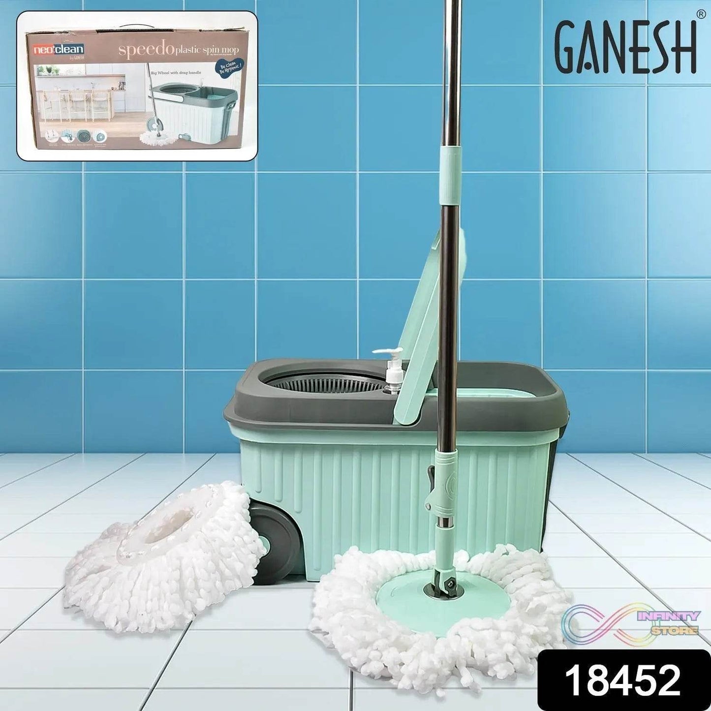 Ganesh Speedo Plastic Spin Mop (1 Set) - infinityexculsivestore.com