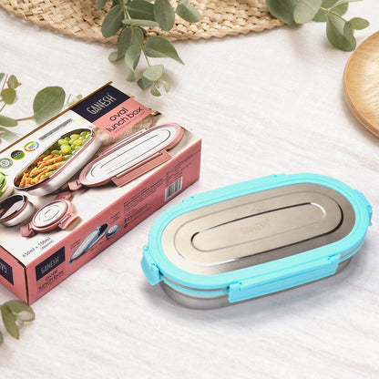 Ganesh Stainless Steel Lunch Box & Container Set of 2 - infinityexculsivestore.com