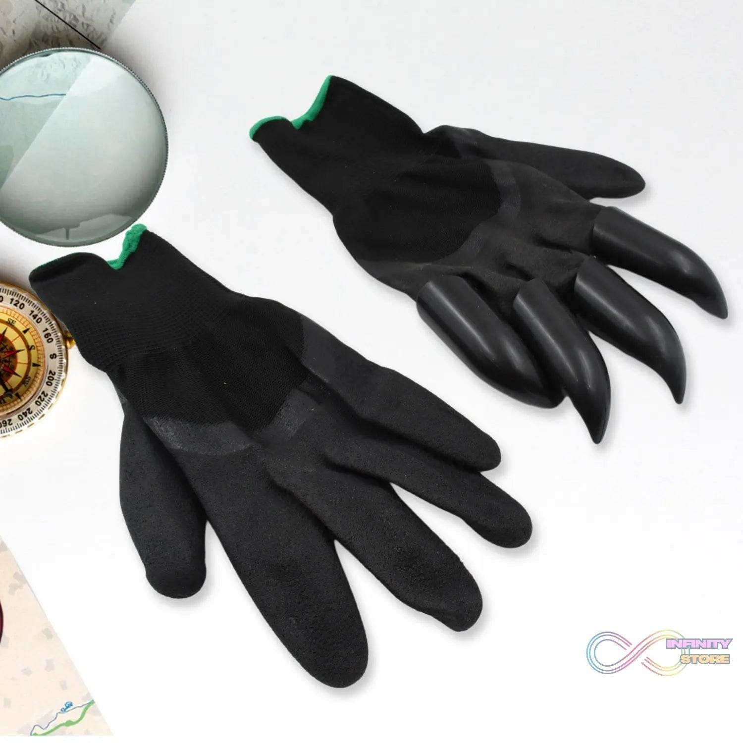 Garden Farming Gloves With Hand Fingertips & Plastic Claws (1 Pair) - infinityexculsivestore.com