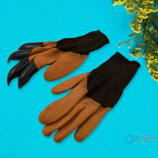 Garden Farming Gloves With Hand Fingertips & Plastic Claws (1 Pair) - infinityexculsivestore.com