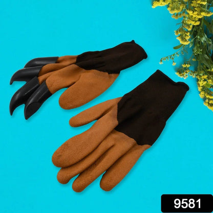 Garden Farming Gloves With Hand Fingertips & Plastic Claws (1 Pair) - infinityexculsivestore.com