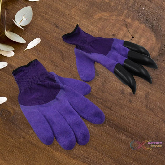 Garden Farming Gloves With Hand Fingertips & Plastic Claws (1 Pair) - infinityexculsivestore.com
