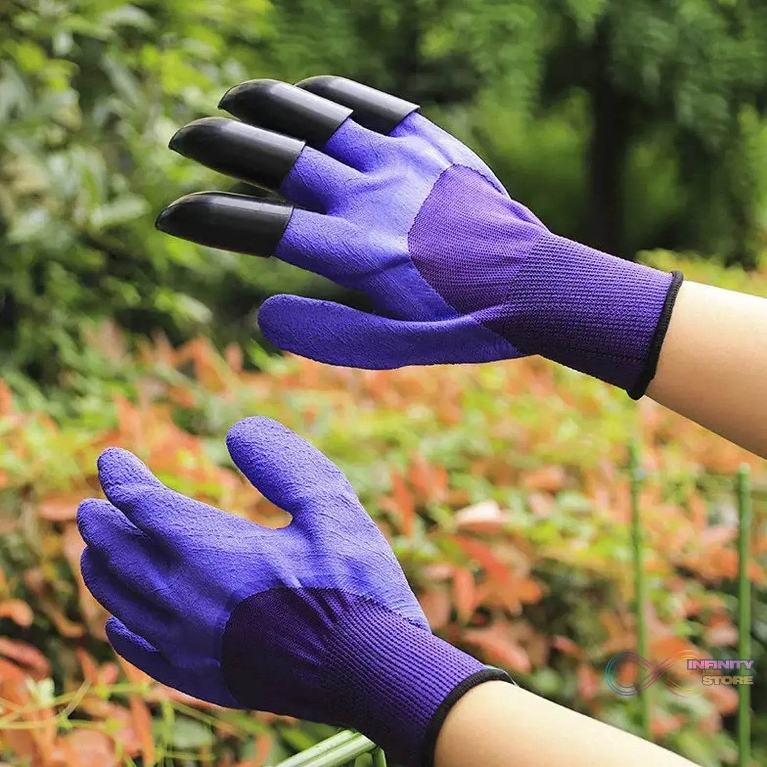Garden Farming Gloves With Hand Fingertips & Plastic Claws (1 Pair) - infinityexculsivestore.com