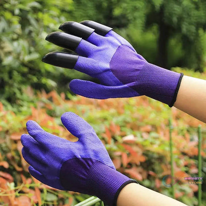 Garden Farming Gloves With Hand Fingertips & Plastic Claws (1 Pair) - infinityexculsivestore.com