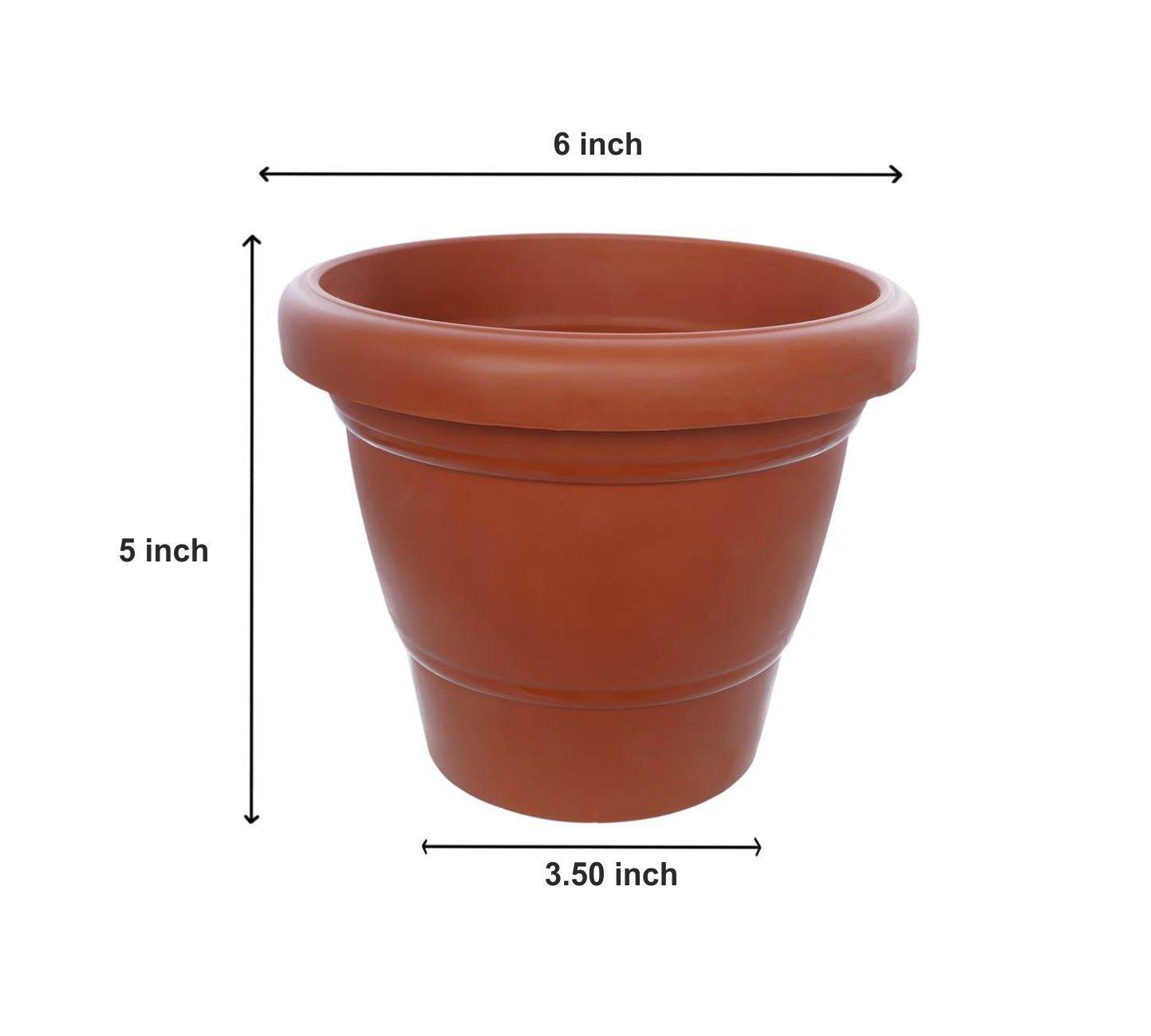 Garden Heavy Plastic Planter Pot / Gamla 6 inch (Brown, Pack of 1, Small) - infinityexculsivestore.com