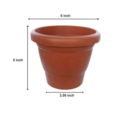 Garden Heavy Plastic Planter Pot / Gamla 6 inch (Brown, Pack of 1, Small) - infinityexculsivestore.com