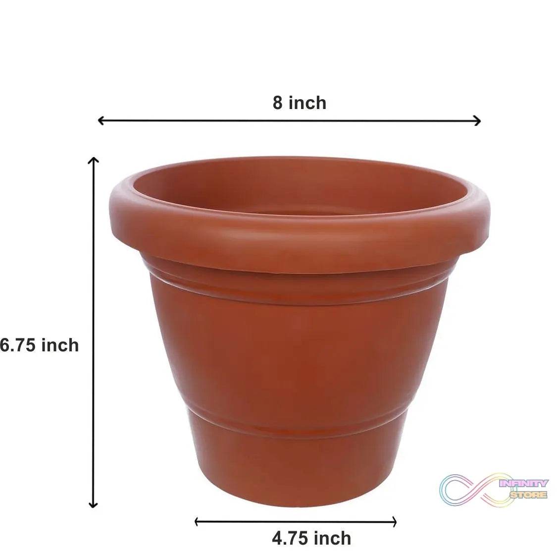 Garden Heavy Plastic Planter Pot / Gamla 8 inch (Brown, Pack of 1,Medium ) - infinityexculsivestore.com