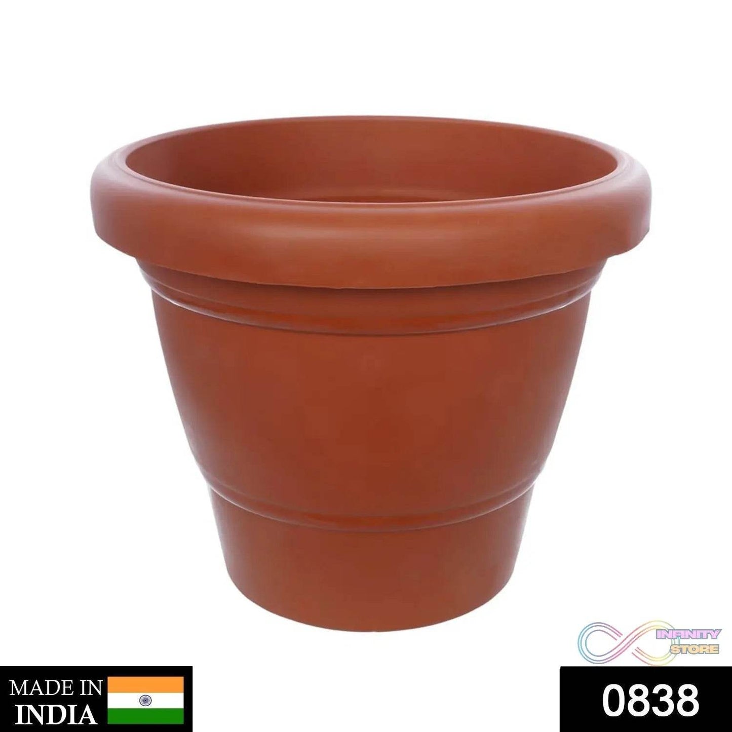 Garden Heavy Plastic Planter Pot / Gamla 8 inch (Brown, Pack of 1,Medium ) - infinityexculsivestore.com