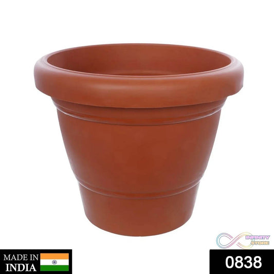 Garden Heavy Plastic Planter Pot / Gamla 8 inch (Brown, Pack of 1,Medium ) - infinityexculsivestore.com